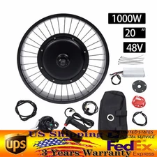 20" 48V 1000W E-Bike Electric Bicycle Motor Conversion Kit Fat Tire Front Wheel