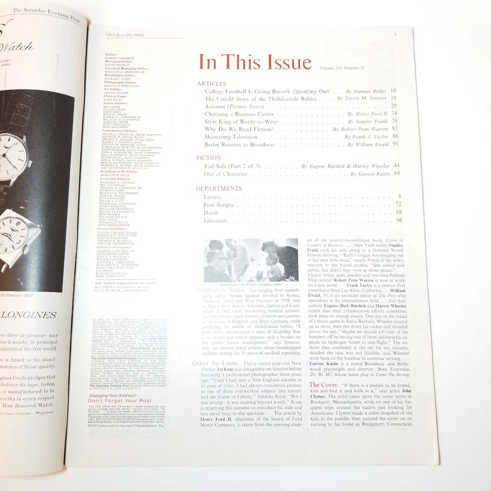 Vintage Saturday Evening Post Magazine John Clymer Cover Oct. 20, 1962 Vntg Ads - Image 3 of 4