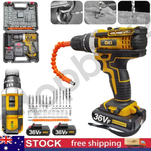 Cordless Drill Heavy Duty Impact Driver Kit Hammer +2 Battery Kit AU - Picture 6 of 11