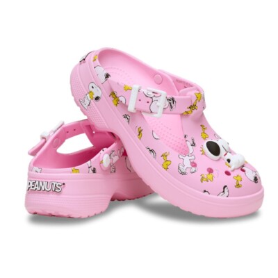 NEW CROCS Peanuts MARY JANE Clog 211130 Multi PINK | eBay