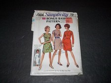 Vtg Simplicity Pattern 7504 Junior/Petites Dress with Two Skirts/Bodices 11JP UC