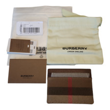 Burberry Sandon Canvas Check Card Case Classic Luxury