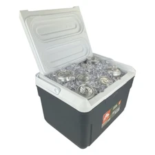 Food & Beverages Hard Side Cooler W/ Carry Handle Camping Travel 14-Can + Ice