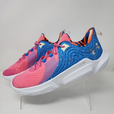 Under Armour Basketball Shoes Mens 12 Pink Blue Flow FUTR X 2 Logo