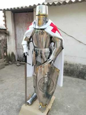 Ritter Rüstung Mittelalterliche Kreuzritter Anzug Kampf Ganzkörper Kostüme - Bild 1 von 4