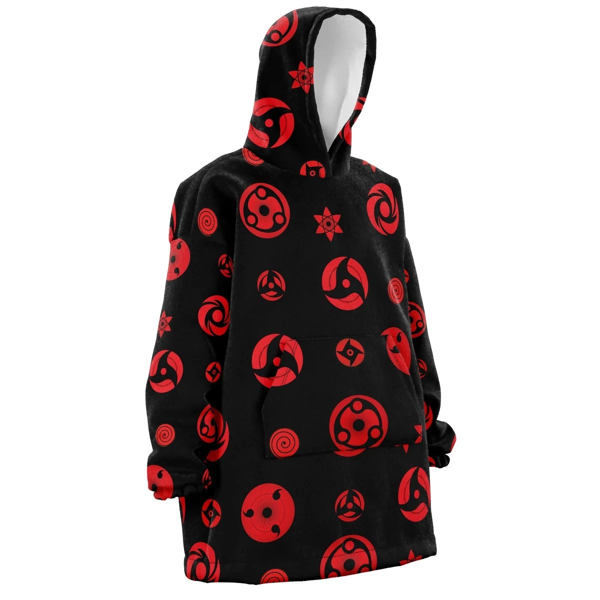 Sharingan Pattern Hoodie Blanket Oversized Cozy Wearable Narutoo Anime Gift