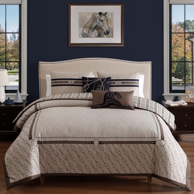Bebejan Equestrian 100% Cotton Sateen 5 Piece Reversible Comforter Set