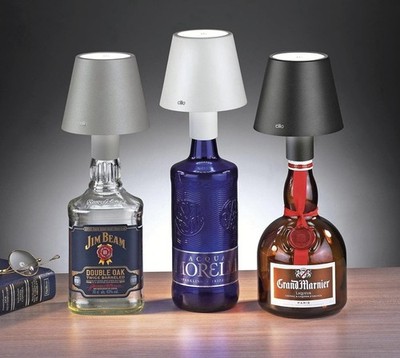2x Cilio LED Flaschenlampe Bottle Lamp Tischleuchte für Weinflasche Set Design