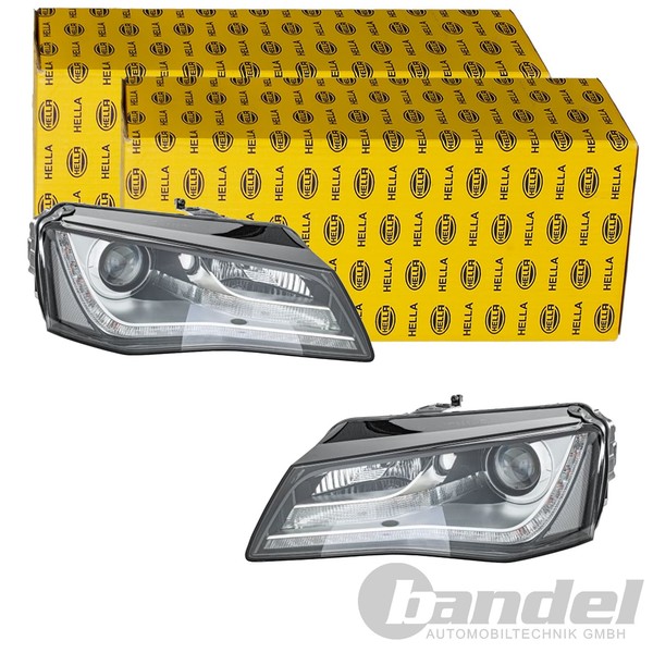 2X Hella BI-XENON Scheinwerfer Satz Passend FüR Audi A8 Links+Rechts-image