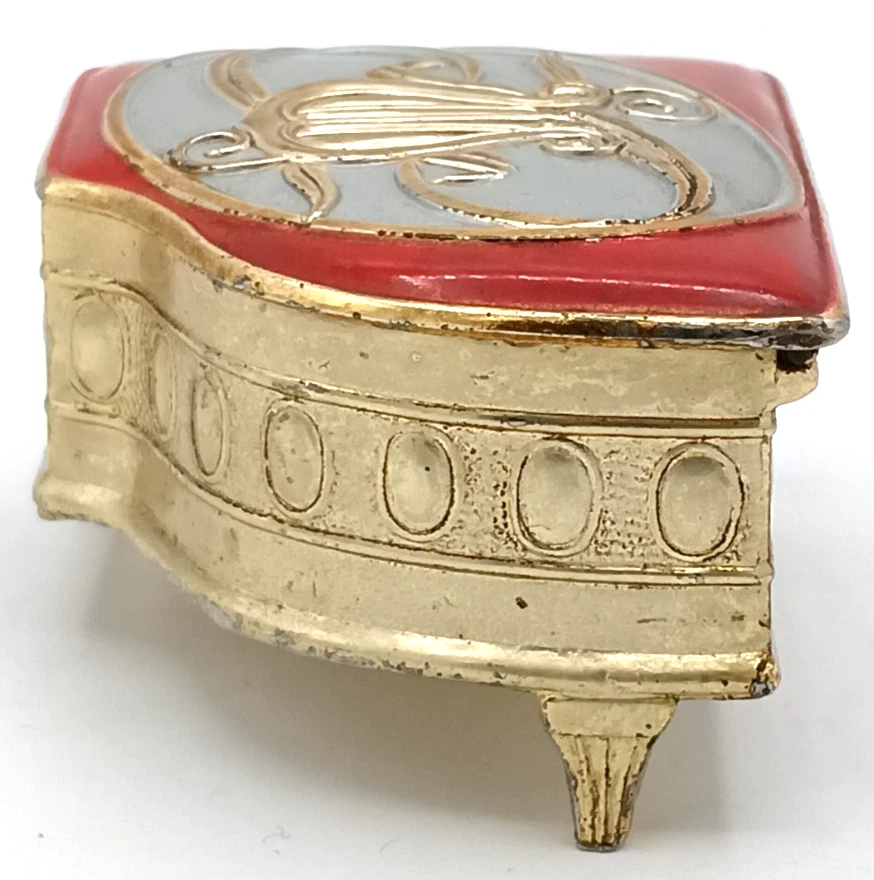 Vintage Brass Gilded Piano Trinket Box Foreign - Image 4 of 4