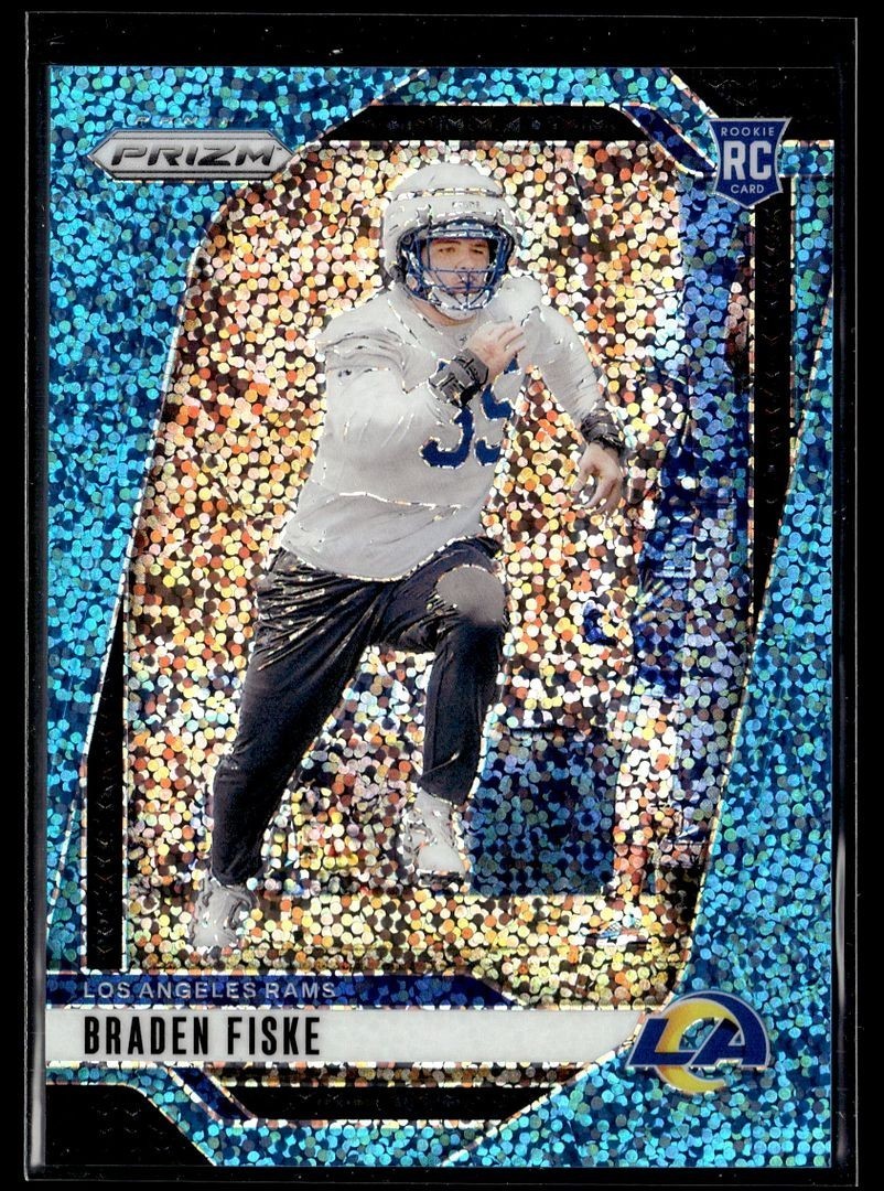 2024 PRIZM BLUE SPARKLE /96 ROOKIE 310 Braden Fiske Los Angeles Rams