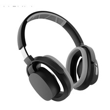 Wireless Bluetooth Over Ear Headphones Black Gray Padded Adjustable Headset
