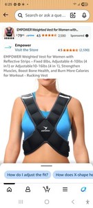 Weighted Walking Vest for Women 8lb Adjustable Boost Strength & Burn
