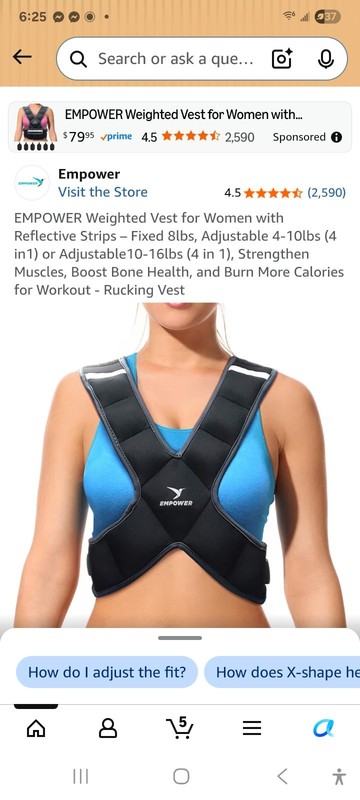 Weighted Walking Vest for Women 8lb Adjustable Boost Strength & Burn