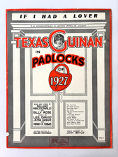 Sheet Music 1927 Texas Guinan Padlocks Broadway Billy Rose Jesse Greer Speakeasy