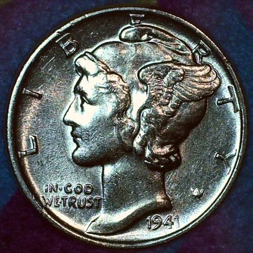 1941-P Mercury Dime – Uncirculated – Brilliant 90% Silver