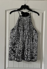Victoria Secret Sequin Medium Micro Mini Party Dress/Tunic Halter Bow Tie NWT