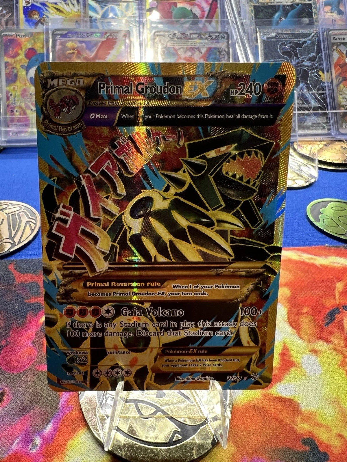 Primal Groudon EX (Shiny Full Art) 97/98 XY - Ancient Origins Holo