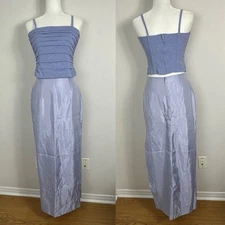 Vintage McClintock Two Piece Gown Glitter Ruched Maxi Skirt Womens Medium Dress