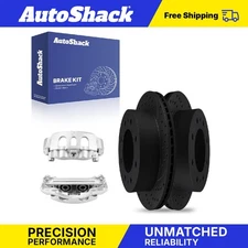 Rear Drilled Slotted Brake Rotors Calipers for Chevy Silverado 2500 HD V8