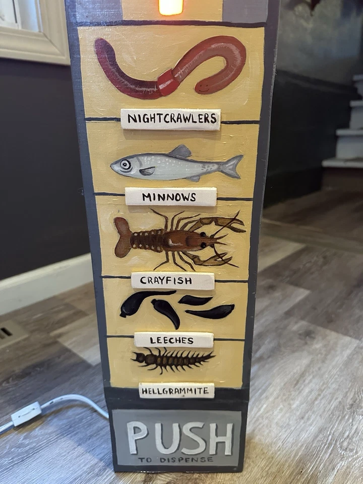 SIGNO DE CEBO VIVO HECHO A MANO TIENDA DE APAREJOS DE PECES HOMBRE DE PESCA CUEVA ¡Debes verlo! Foto 2 de 4