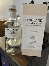 Empty Highland Park 12 Year Old Whisky Bottle 70cl with Box