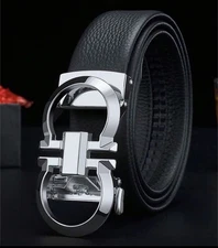 Designer Leather Mens Ratchet Belt Belts For Men Adjustable Automatic Buckle New