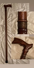 Classic Asterom Cane Ergonomic Men Gentleman - Carved Wood Walking Stick Cane