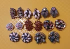 Vintage Rhinestone Beaded Costume Jewelry Clip Earrings Lot of 8 Pair