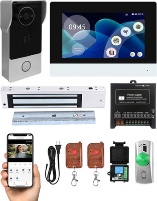 Smart Video Doorbell Intercom System with 600Lb Magnetic Lock, 7'' Touch Screen W