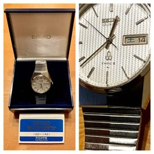 SEIKO Vintage Quartz Type II QHP020 1977 Stainless Steel Watch Tested