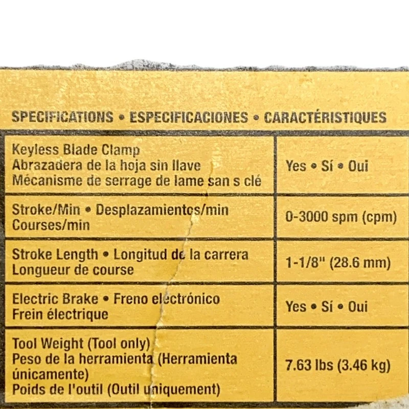 DEWALT DCS368W1 20V MAX XR Cordless Reciprocating Saw Kit w/ Power Detect - Image 3 of 4
