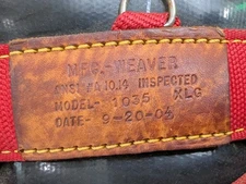 Weaver Manufacturing Safety Harness Model 1035 Extra Large