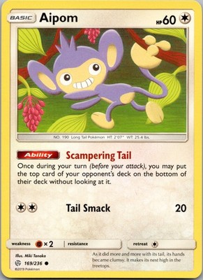 Aipom Common SM - Cosmic Eclipse 169/236 NM