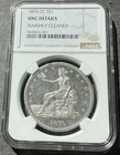 1876 CC US Mint Trade Silver Dollar $1 NGC Uncirculated (Harshly Cleaned)