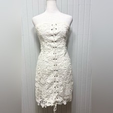 Forever 21 White Lace Bodycon Dress Size M