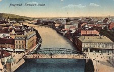 B260 Romania Oradea Nagyvarad 1916 Korosparti reszlet Crisul Pod postcard