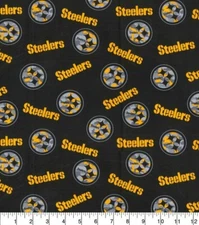 NFL PITTSBURGH STEELERS CAMO LOGO 100% COTTON FABRIC  FAT QUARTER   18X22 INCHES