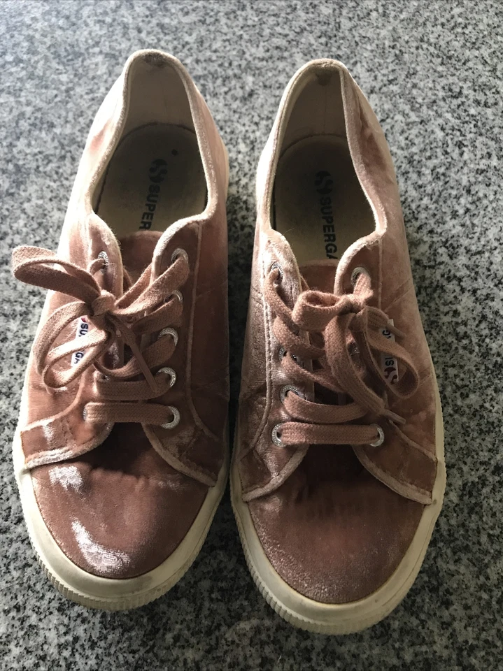 Superga кроссовки розовый персик лосось бархат 38 sport плоские шнурки - Изображение 2 из 4