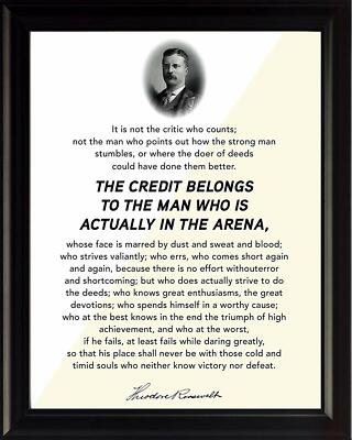 ''The Man in the Arena'' Motivational Poster Print Picture or Framed Wall Art