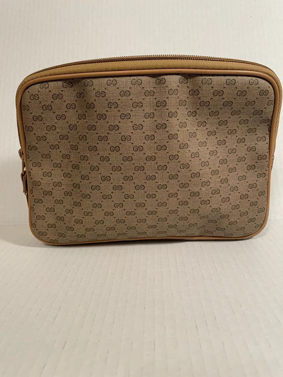 Gucci Cosmetic Pouch Bag Brown Canvas