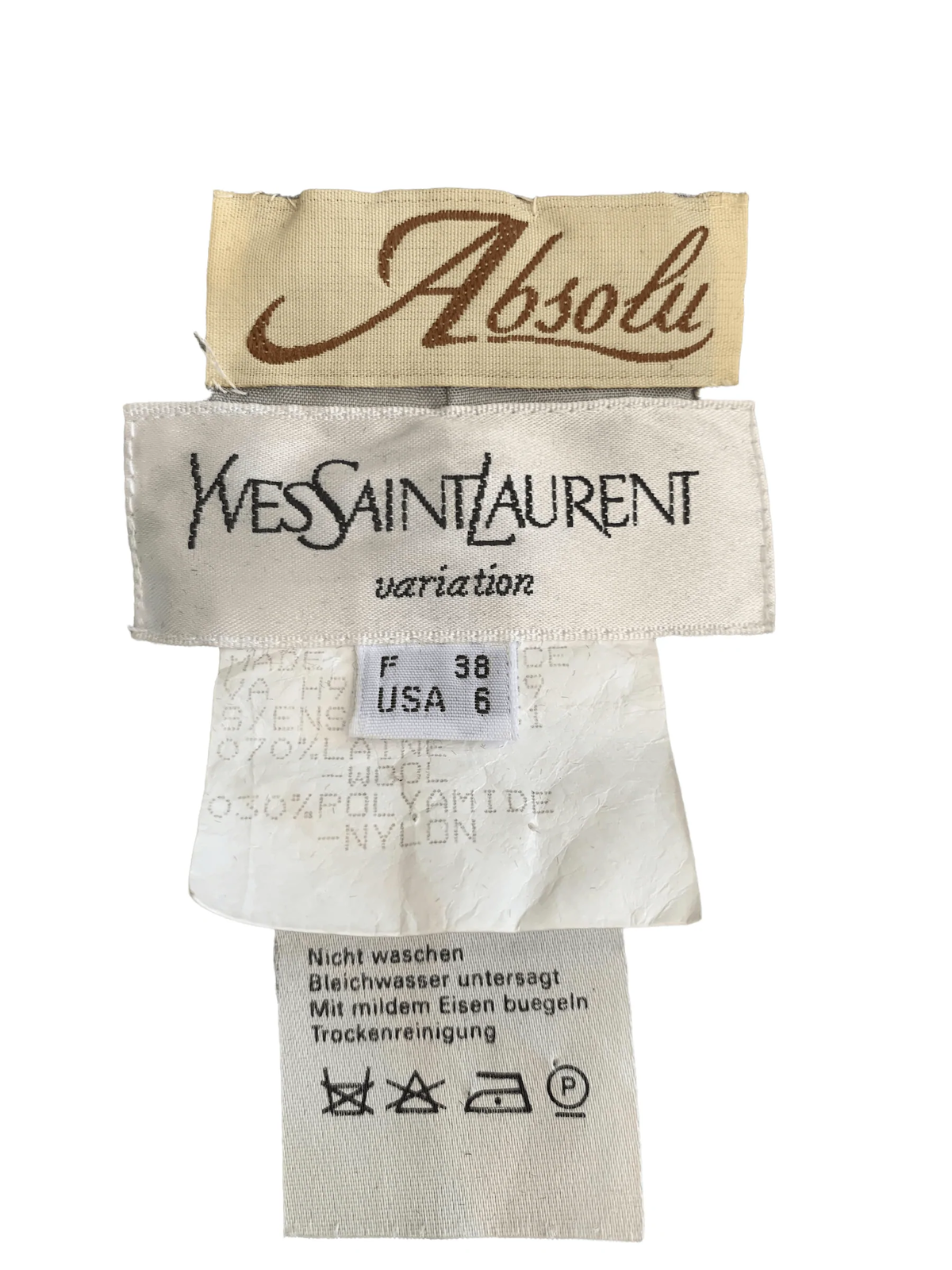 Giacca di lana Yves Saint Laurent grigia EU38 taglia UK 10