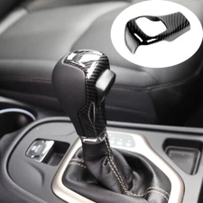 Central Gear Shift Handle Head Trim Cover for Jeep Cherokee 2014-19 Carbon Fiber