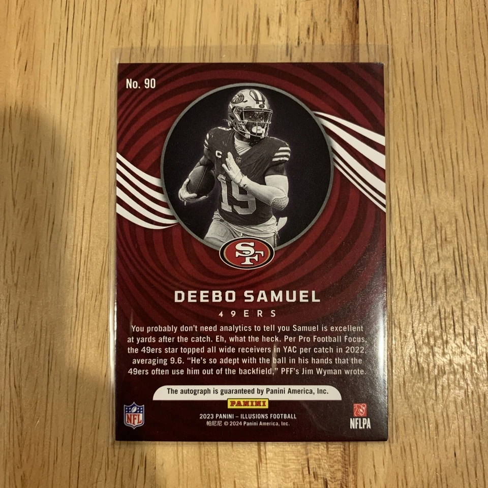 2023 Illusions Football Deebo Samuel Base Error Non Auto Back Misprint 49ers #90 - Image 2 of 3