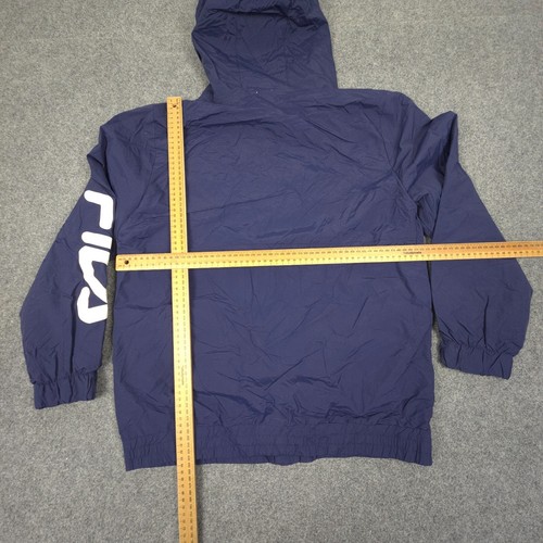 Fila Jacket Kids 2XLARGE Blue Windrunner windbreaker Long Sleeve hooded Size 2XL - Picture 8 of 11