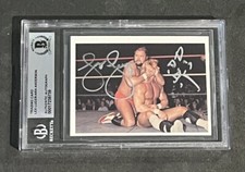 ARN ANDERSON & LEX LUGER 1988 WONDERAMA NWA SIGNED AUTOGRAPHED CARD BECKETT BAS
