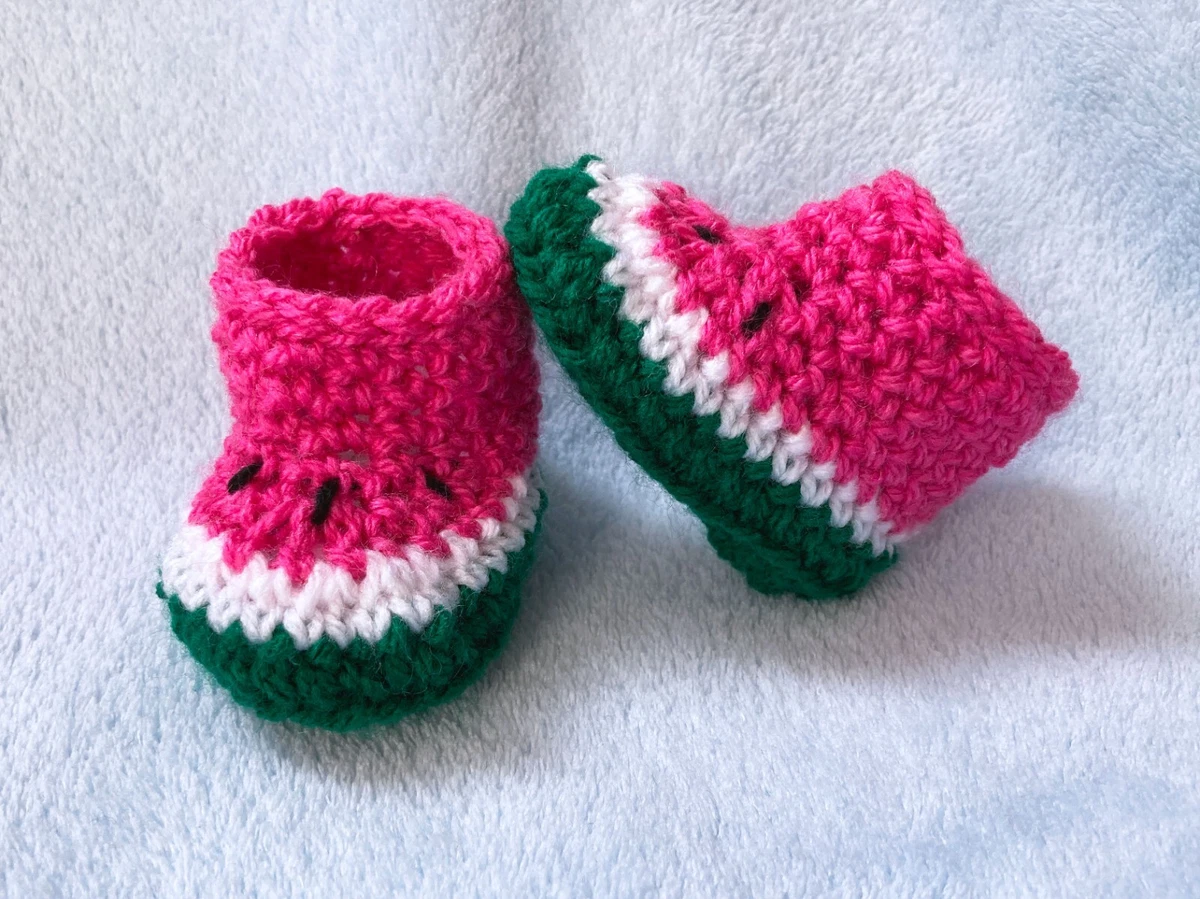 Watermelon baby booties newborn shoes photoshoot prop novelty
