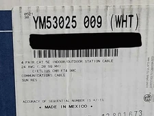 Belden 24/4P CAT5e UTP Indoor/Outdoor Network Station Cable UV CMR White /100ft