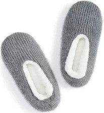 Charter Club Women's Slipper Socks, Slip on Coziness, Grippers Small/Medium Gray