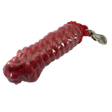 Horse Lead Rope Cotton with Nickel-Plated Bull Snap 3/4" Thick x 10' Long - Red
